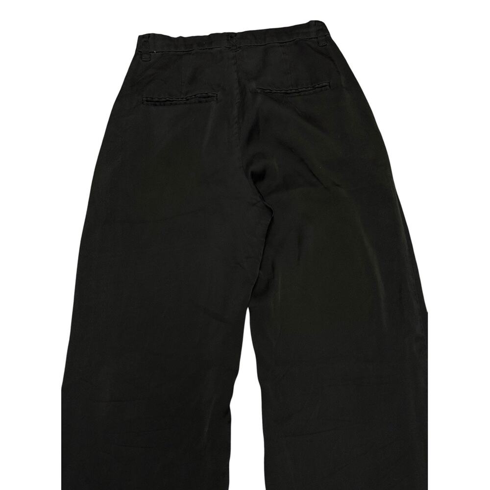 Anine Bing Carrie Silk Charmeuse Pants 26 Black High Rise Wide Leg Pants - Picture 6 of 12